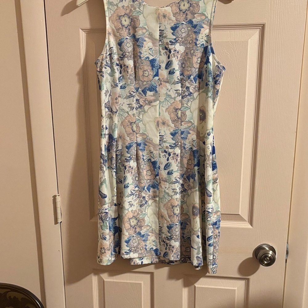 Forever 21 Blue and Cream Floral Mini Dress